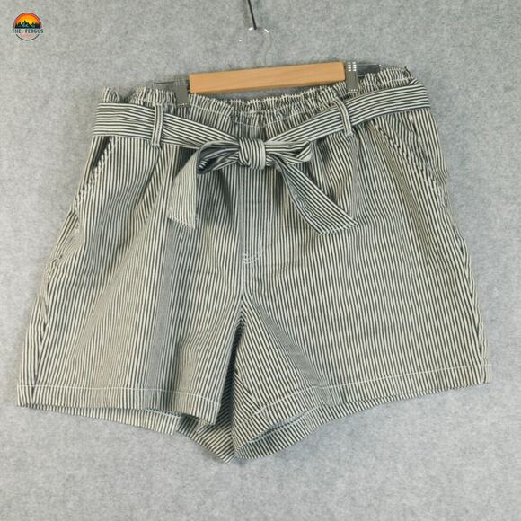 Lane Bryant Striped Shorts Black White Tie Waist Summer Women's Plus Size 18 - Picture 1 of 8